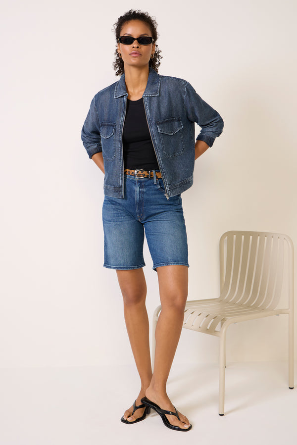 everve Flap Pocket Zipper Shacket Horizonwash