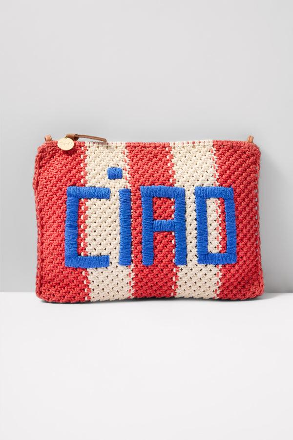everve Flat Clutch with Tabs Cream/Poppystripe