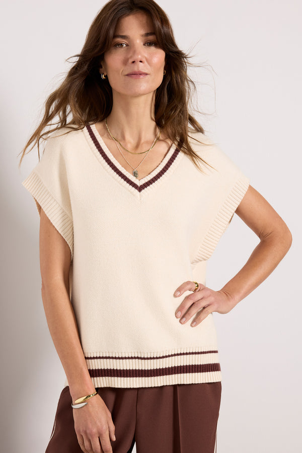 Everve Fletcher Sweater Vest Crystal