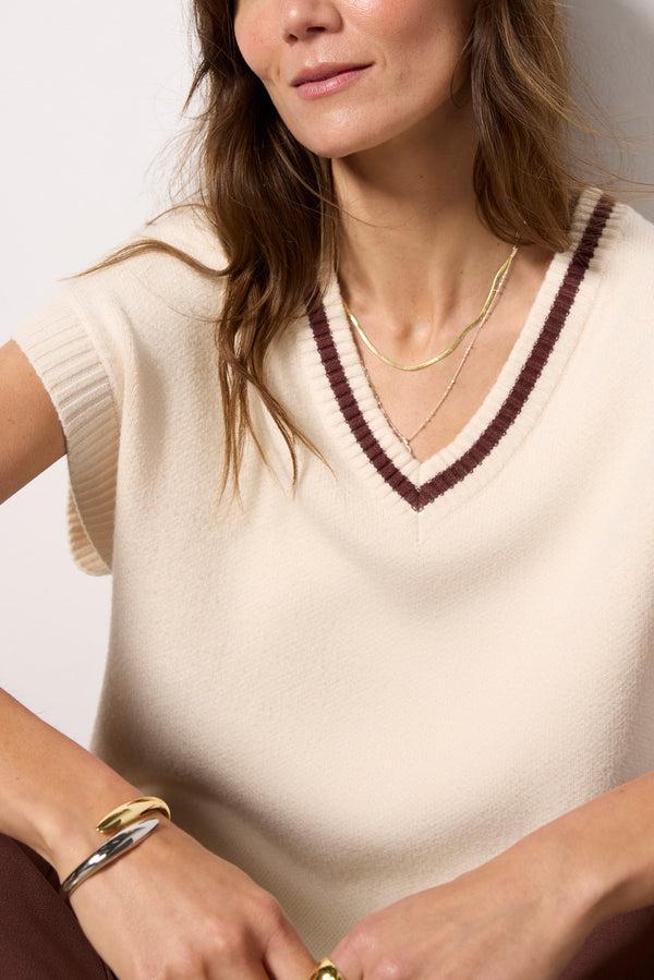 Everve Fletcher Sweater Vest Crystal