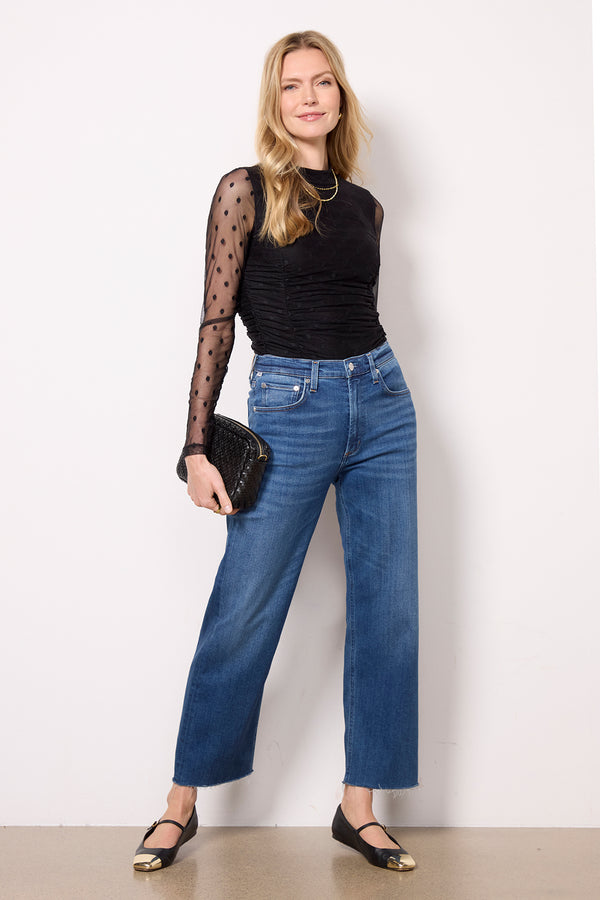 Everve Florence Dot Top Black