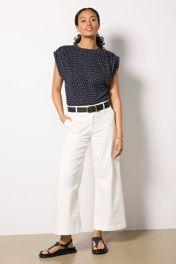 Everve Frankie Muscle Tee Navypolkadot