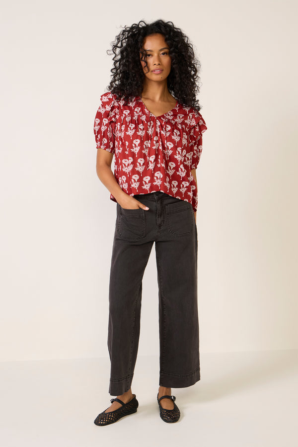 everve Frill V Isla Top Pressedmarigolds