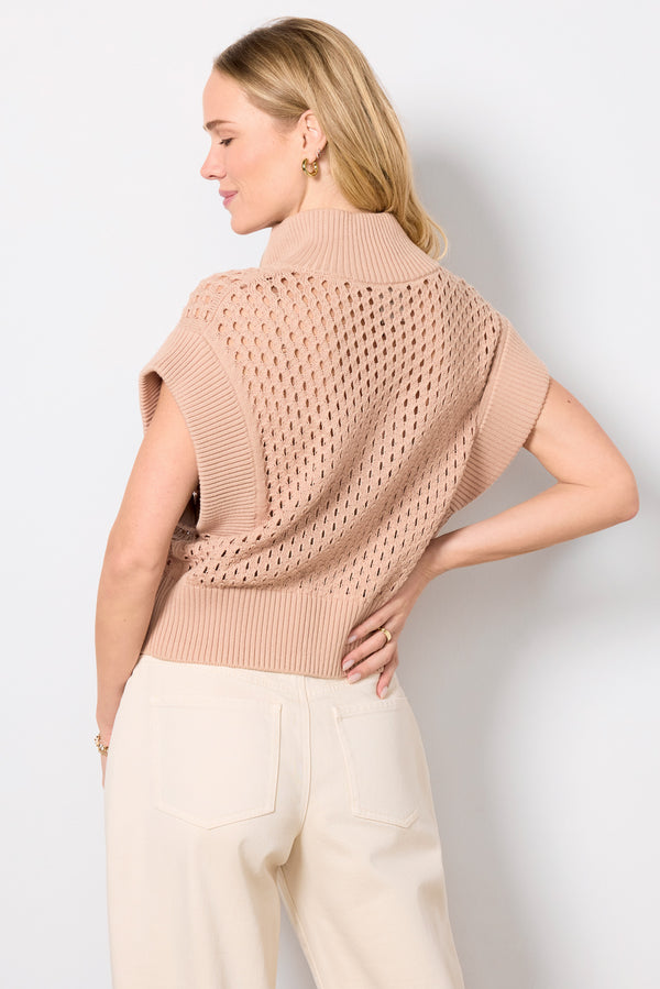 Everve Gaines Half Zip Knit Taupe