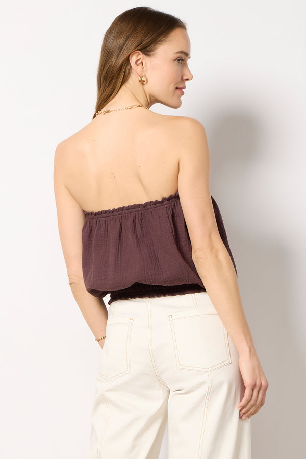 Everve Gauze Tube Top Umber