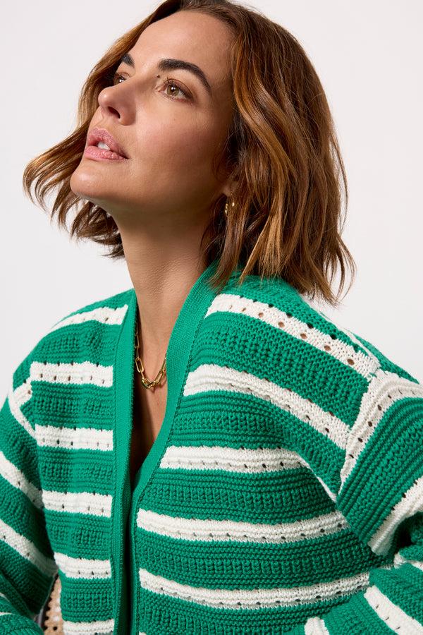 Everve Geneva Cardigan Kellystripe