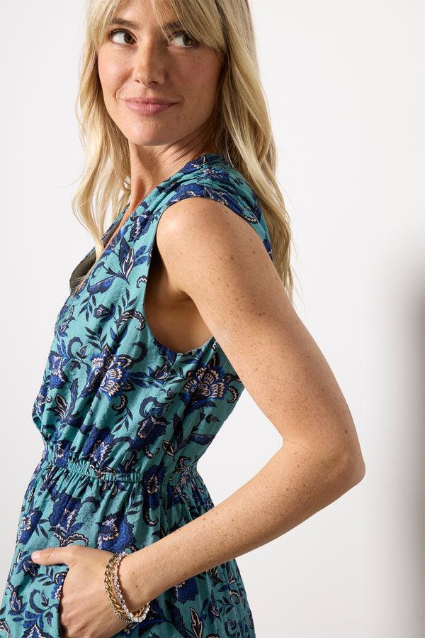 Everve Georgia Mini Dress Tealmulti