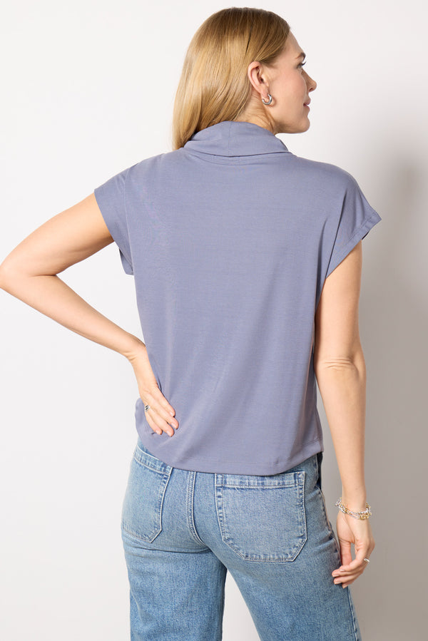Everve Gia Cowl Neck Top Folkstone Grey