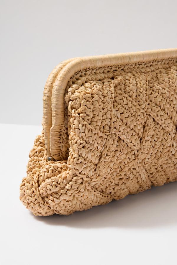Everve Gigi Framed Clutch Natural