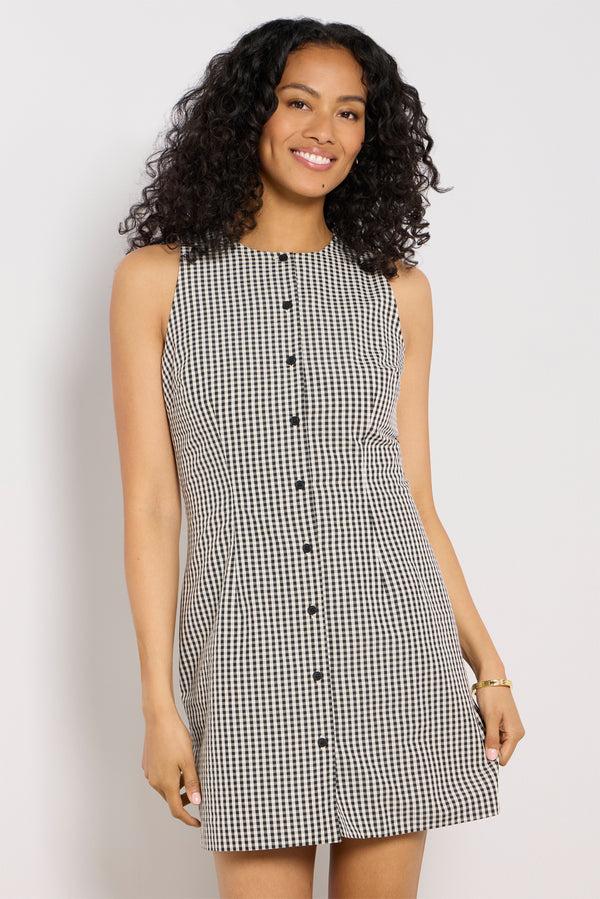Everve Gingham Mini Dress Blackgingham