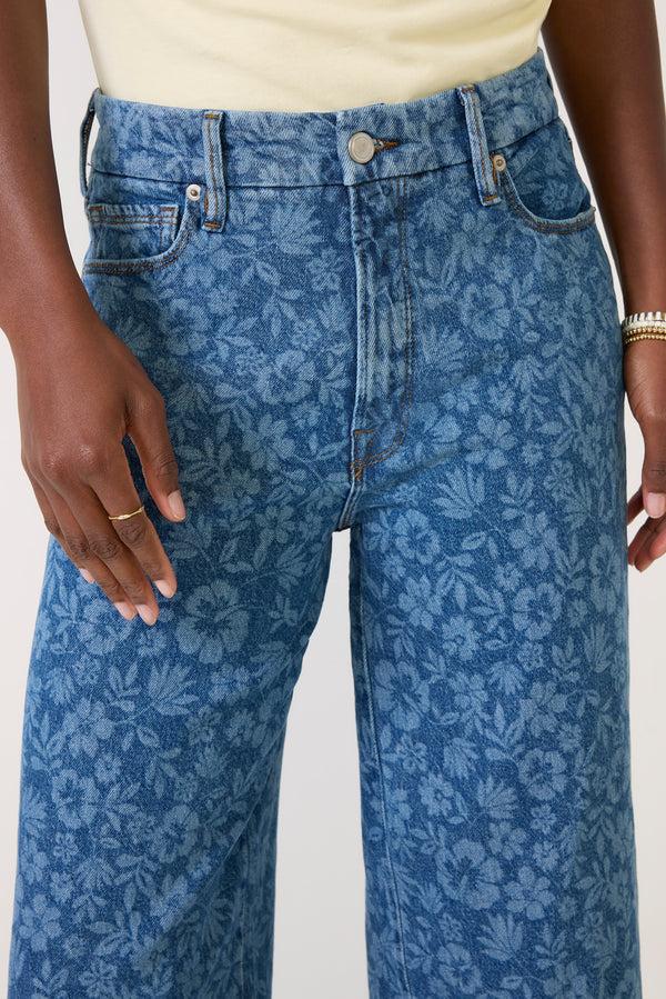 Everve Good Waist Cropped Palazzo Hibiscusbloom001