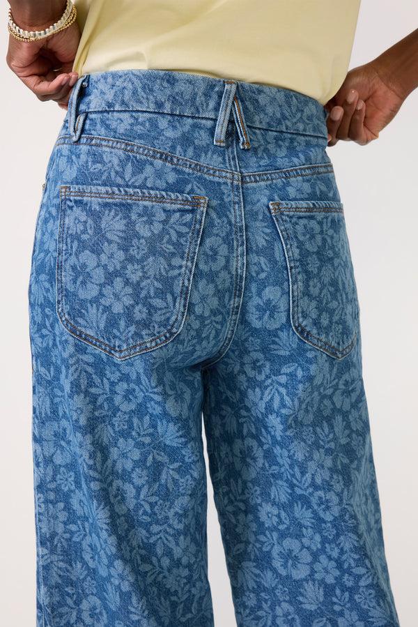 Everve Good Waist Cropped Palazzo Hibiscusbloom001