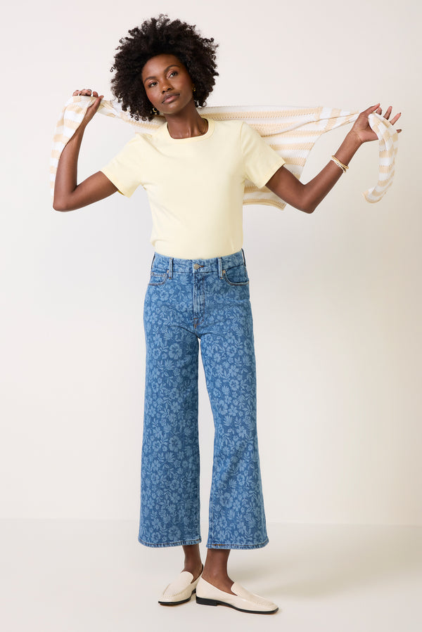 everve Good Waist Cropped Palazzo Hibiscusbloom001