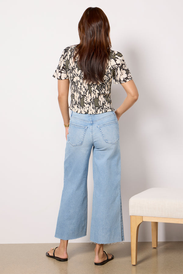 Everve Good Waist Palazzo Crop Indigo862