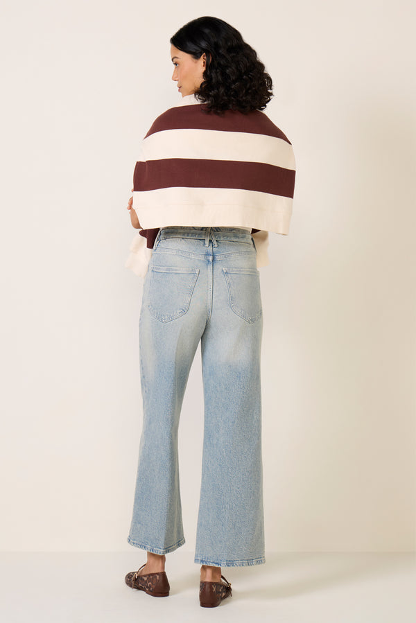 Everve Good Waist Palazzo Crop Jean Indigo999