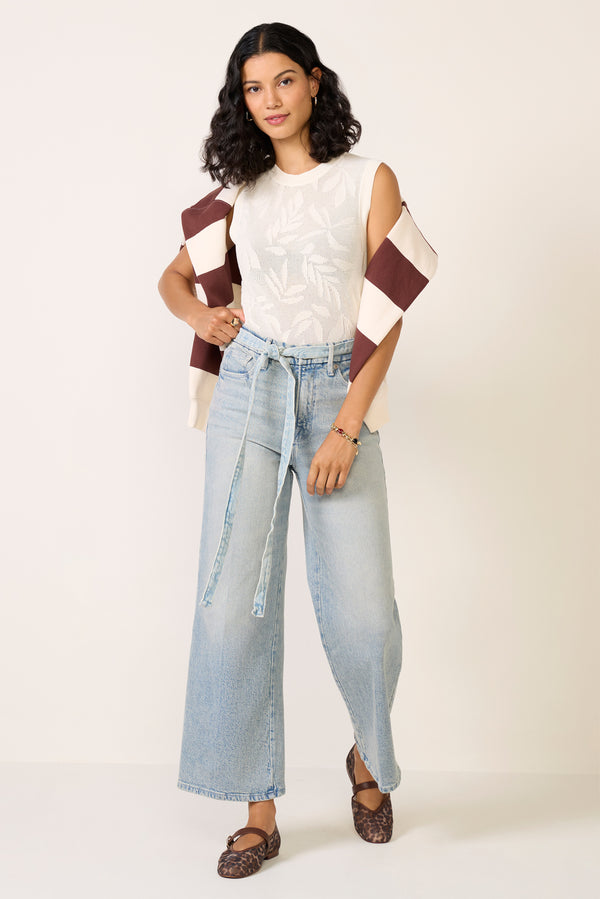 everve Good Waist Palazzo Crop Jean Indigo999