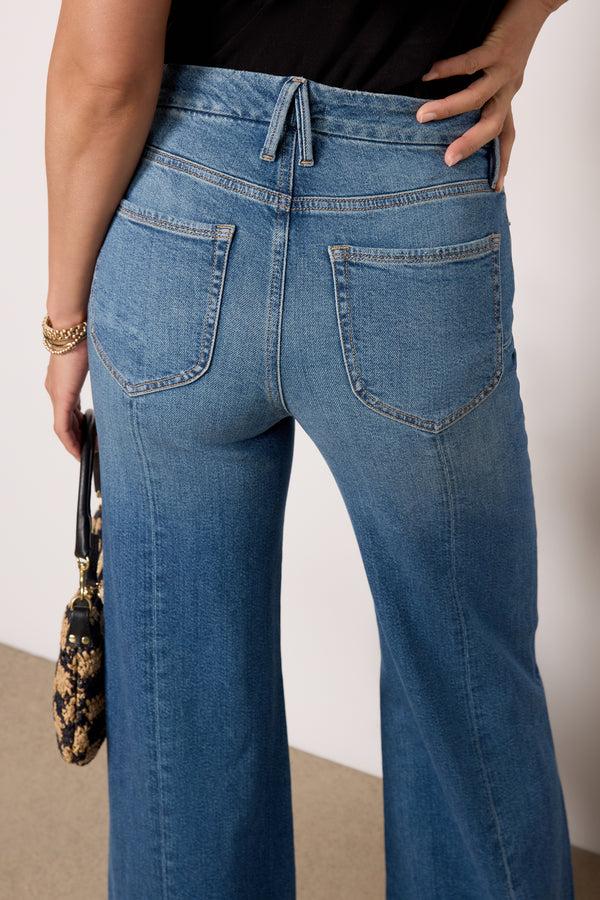 Everve Good Waist Palazzo Seamed Indigo659