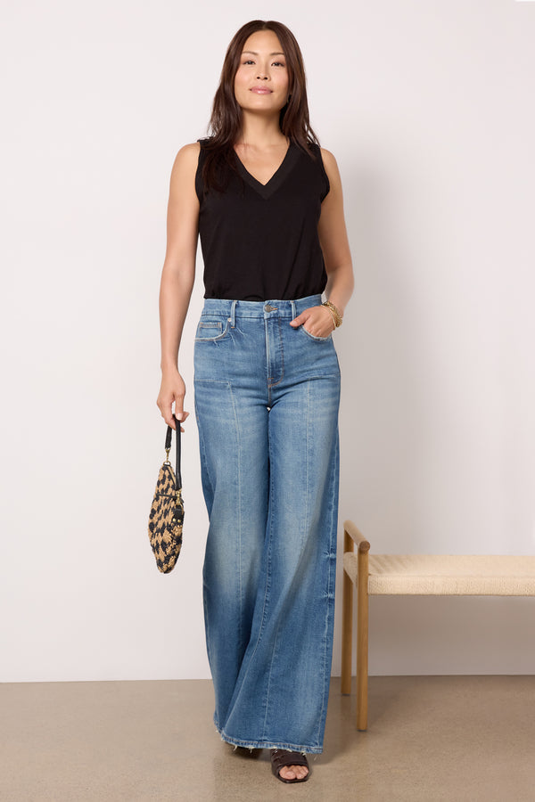 everve Good Waist Palazzo Seamed Indigo659