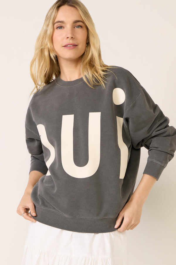 Everve Grand Oui Oversized Sweatshirt Fadedblack
