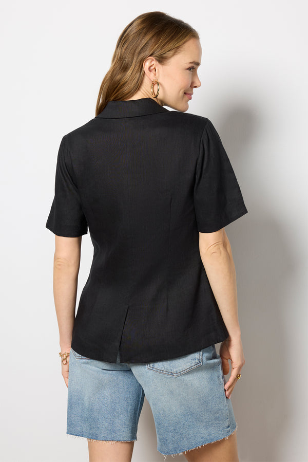 Everve Grayson Short Sleeve Blazer Black