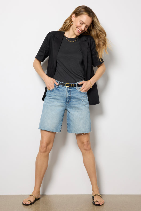 everve Grayson Short Sleeve Blazer Black