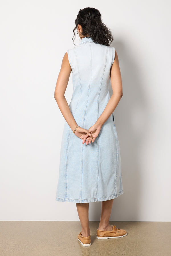 Everve Gretel Shirt Dress Lightwash