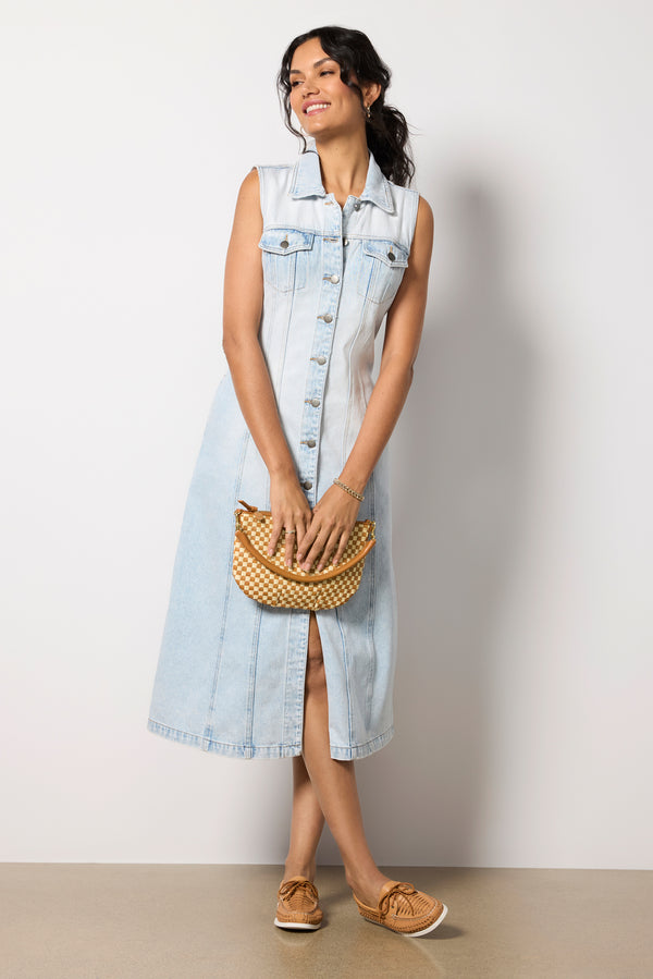everve Gretel Shirt Dress Lightwash