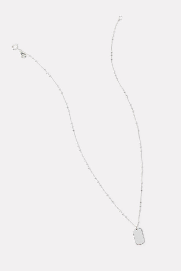 Everve Griffin Dog Tag Necklace Silver