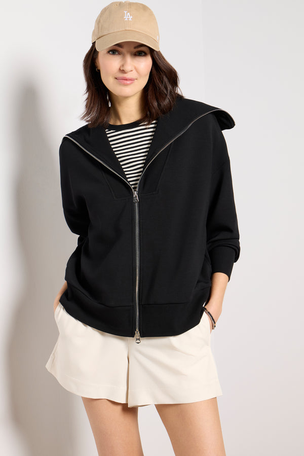 Everve Halley Zip Through Sweat Black