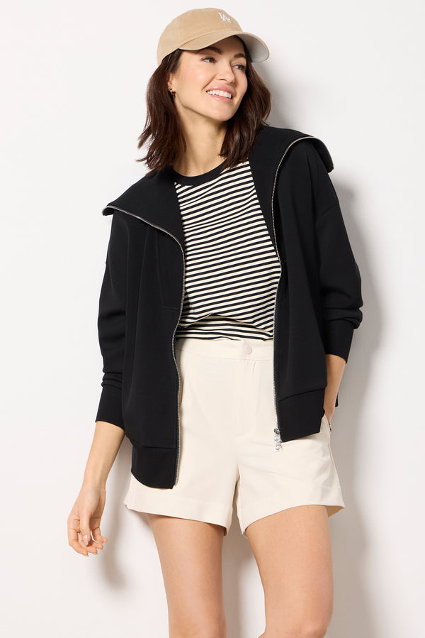 Everve Halley Zip Through Sweat Black