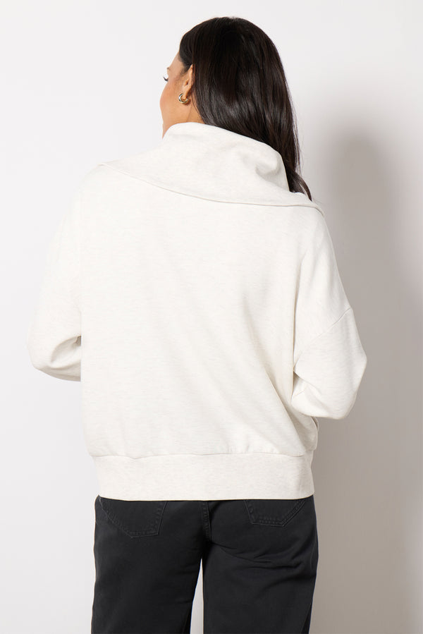 Everve Halley Zip Through Sweat Ivorymarl