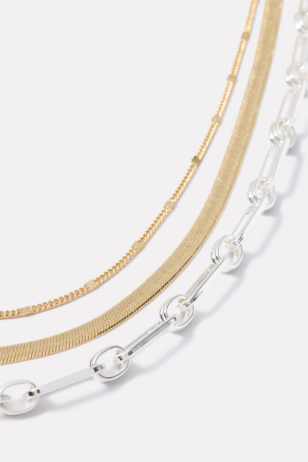 Everve Halstead Layered Necklace Gold/Silver