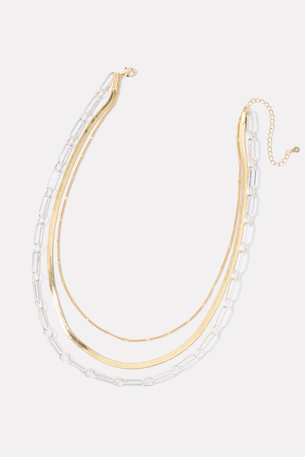 everve Halstead Layered Necklace Gold/Silver