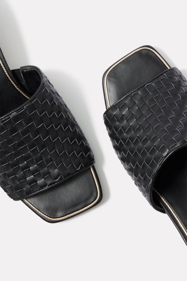 Everve Hampton Woven Heel Sandal Black