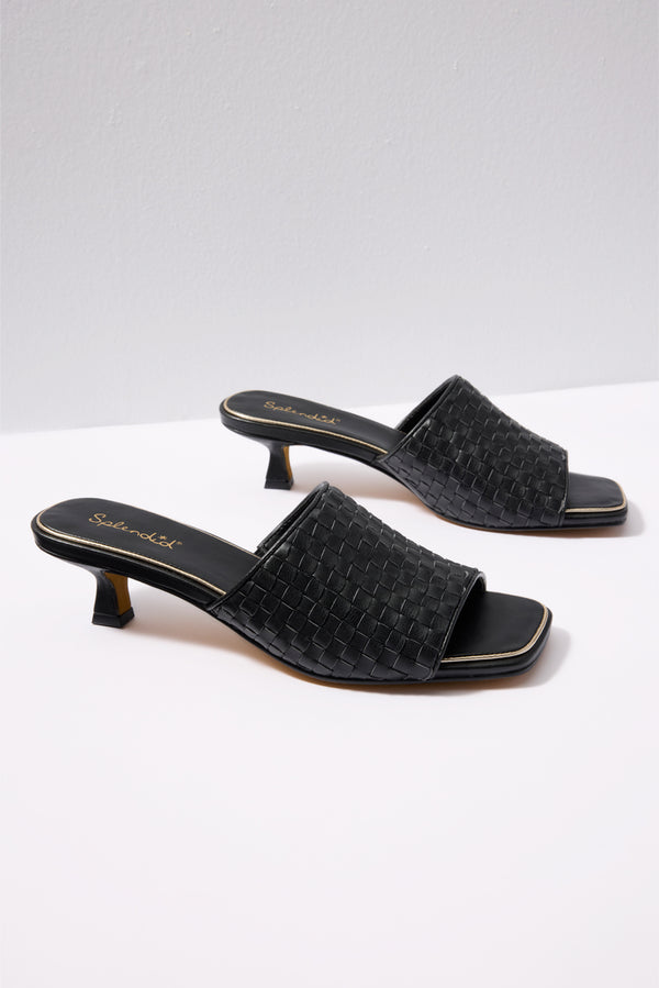 everve Hampton Woven Heel Sandal Black
