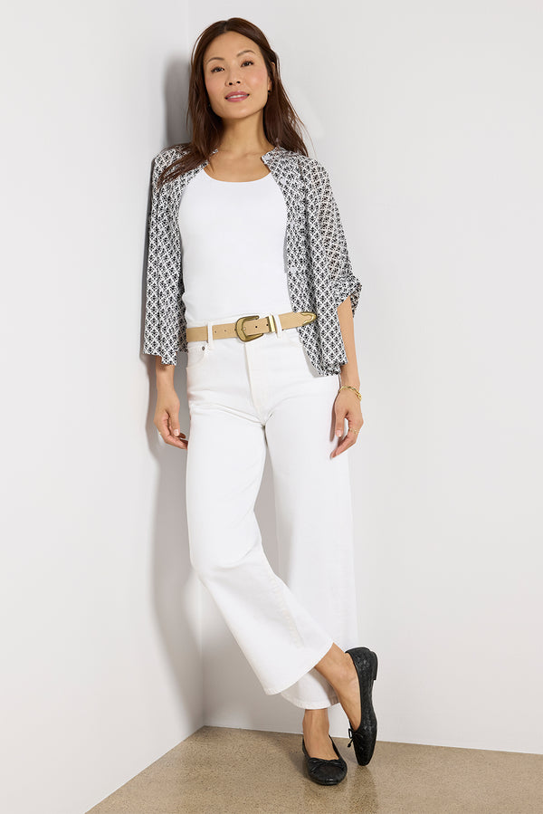 everve Harper Crop Jean Cream