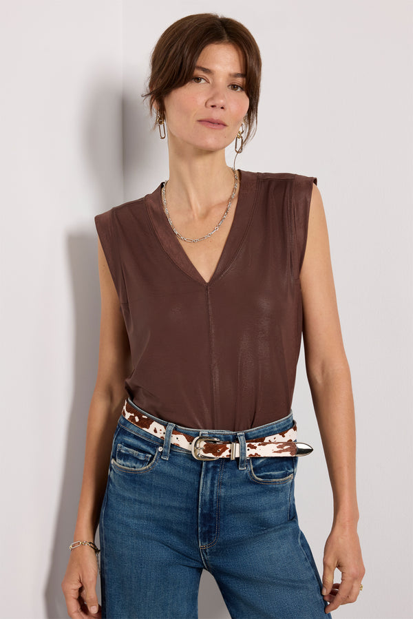 Everve Harper Matte Coated Tee Brown