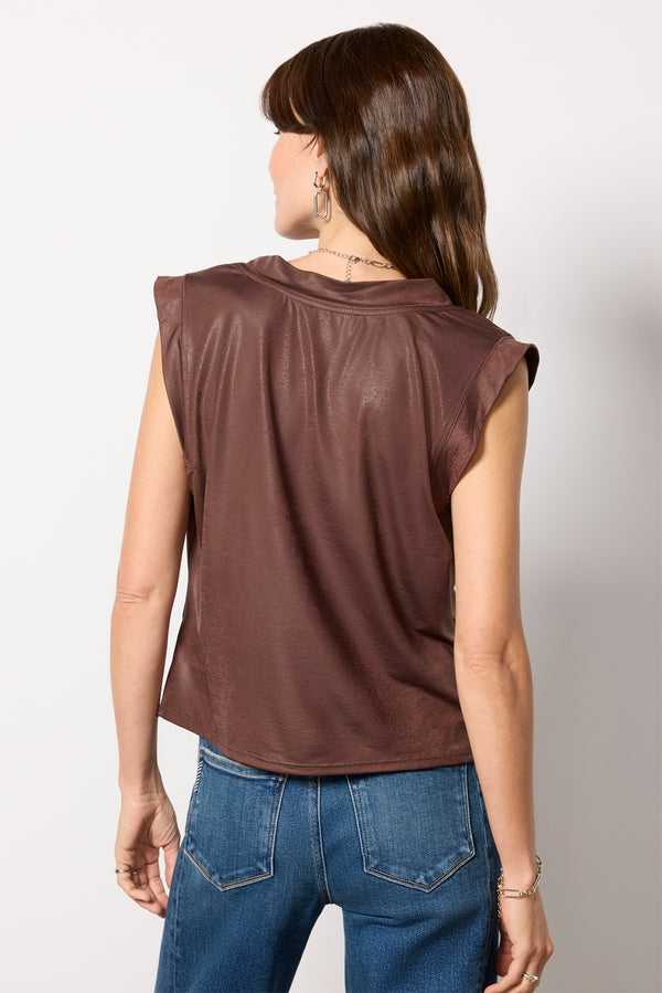 Everve Harper Matte Coated Tee Brown