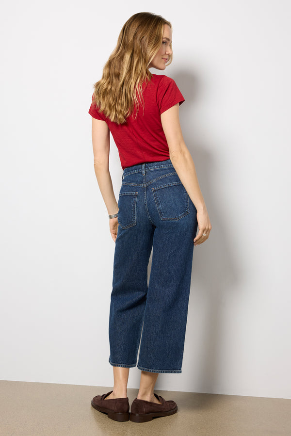 Everve Harper Wide Leg Crop Jean Echo