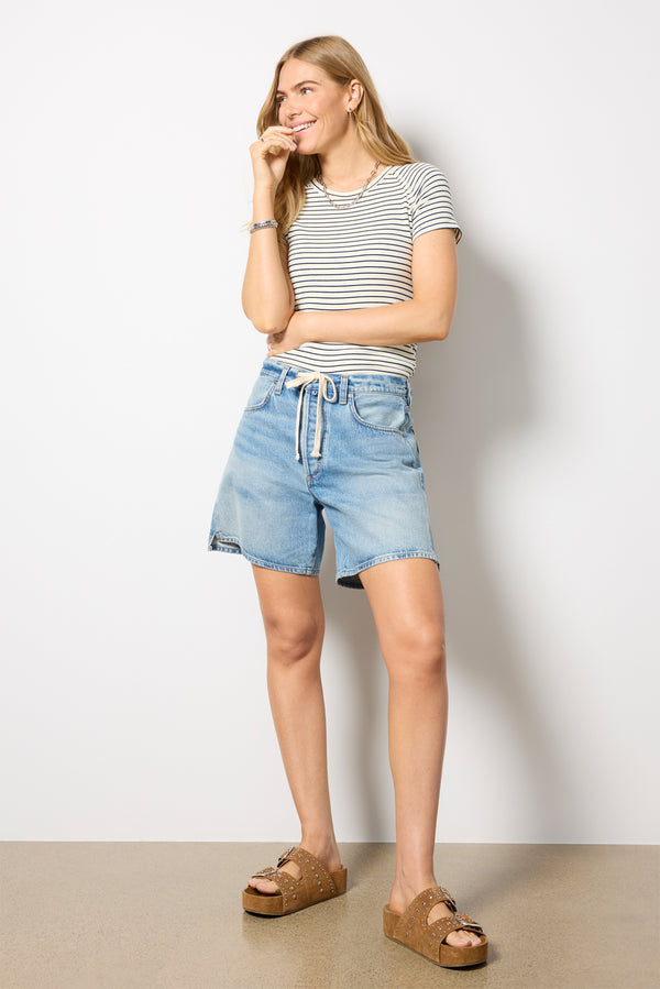 Everve Harrison Raglan Tee Ivory/Navystripe