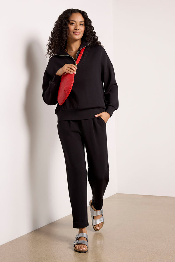 Everve Hawley Half Zip Sweat Black