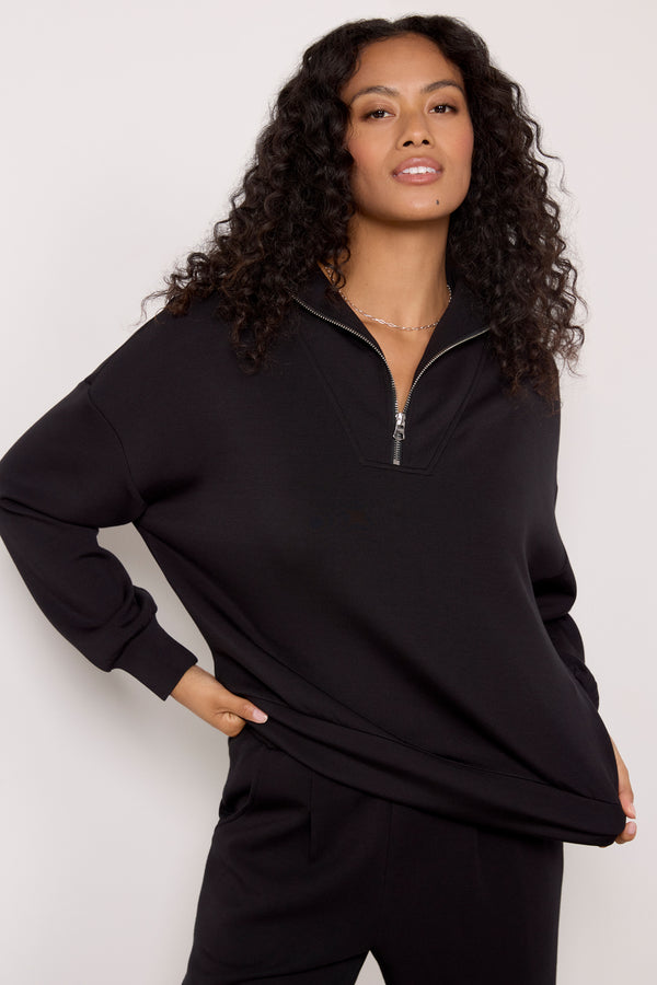 everve Hawley Half Zip Sweat Black