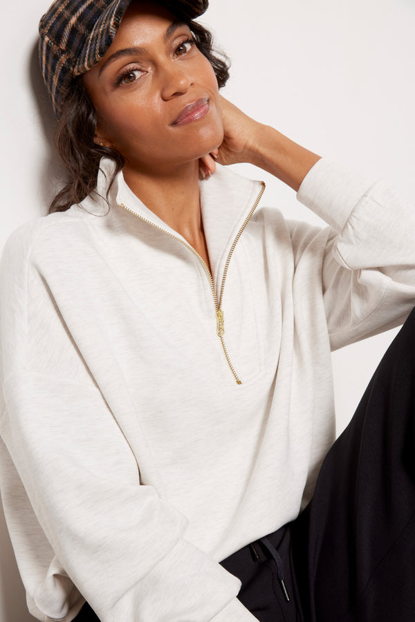 Everve Hawley Half Zip Sweat Ivml