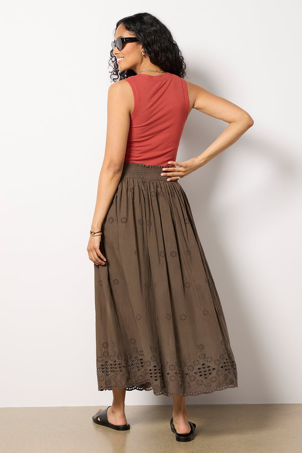 Everve Hayden Midi Skirt Kalamata
