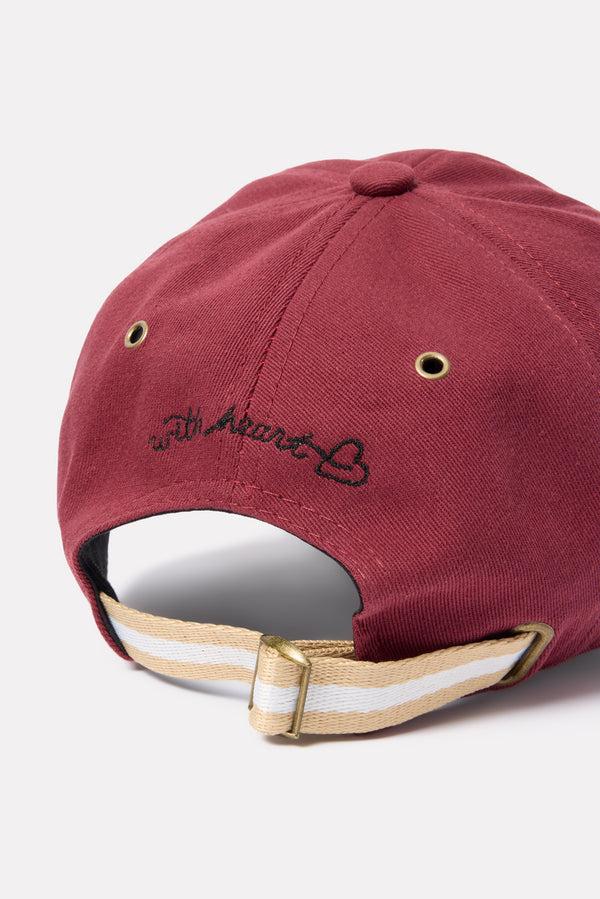 Everve Heart Baseball Hat Burgundy