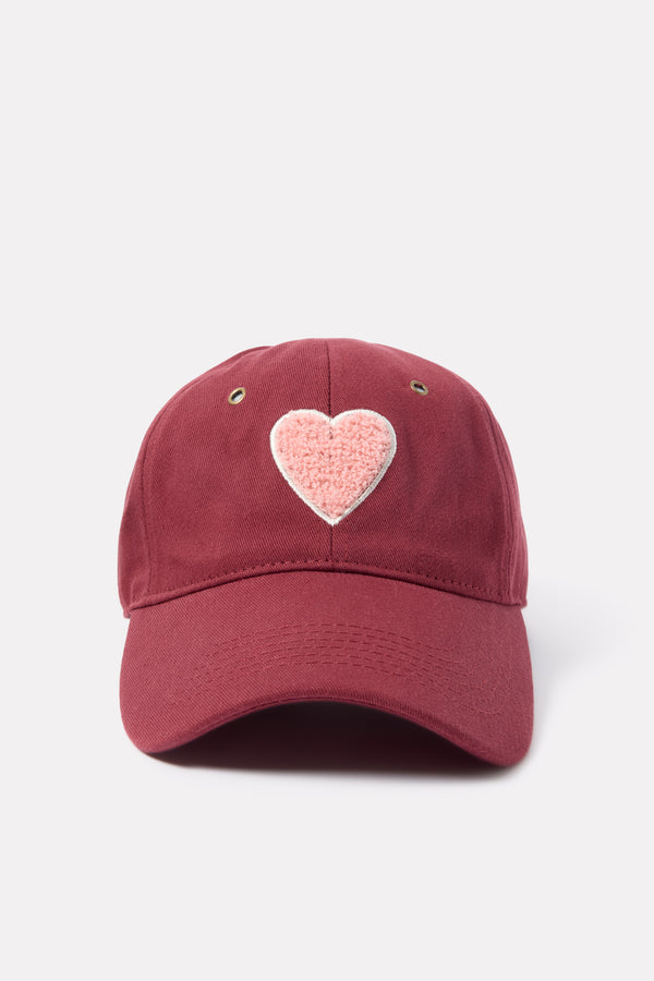 everve Heart Baseball Hat Burgundy
