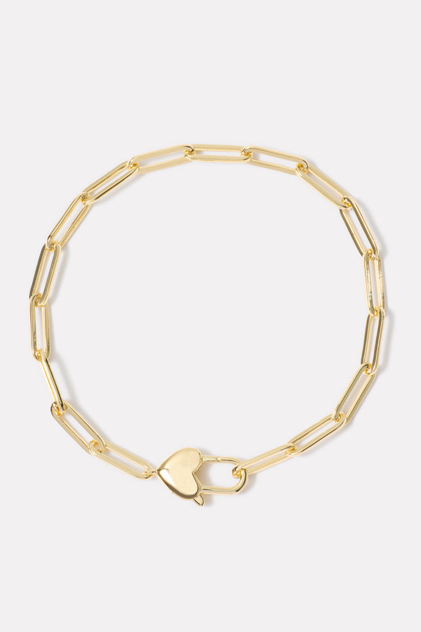 everve Heart Padlock Bracelet Gold