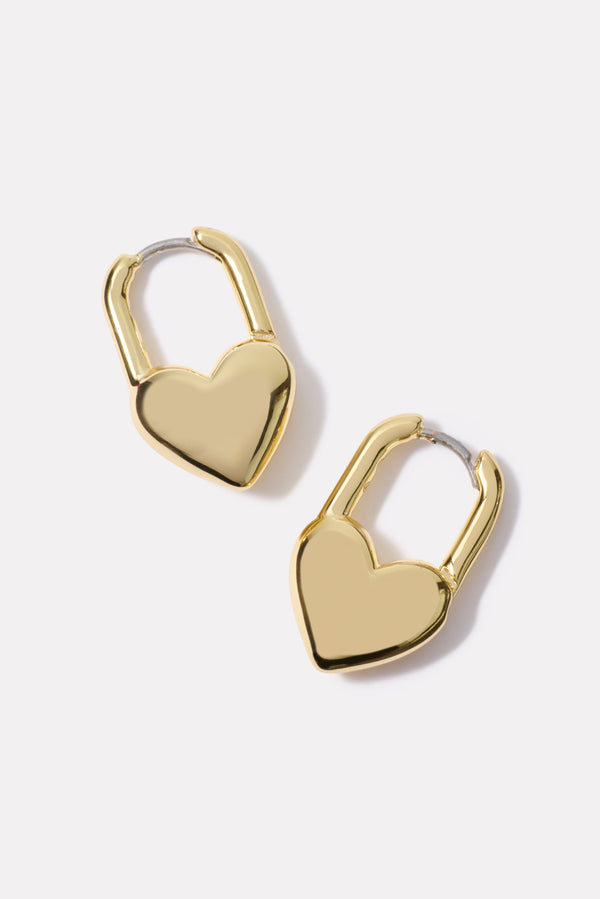everve Heart Padlock Huggies Gold