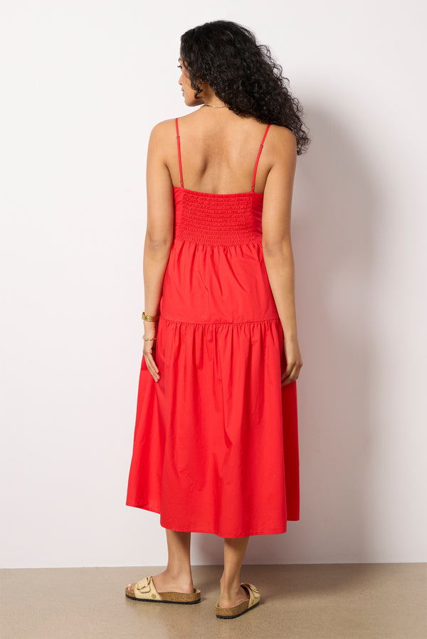 Everve Helen Midi Dress Red
