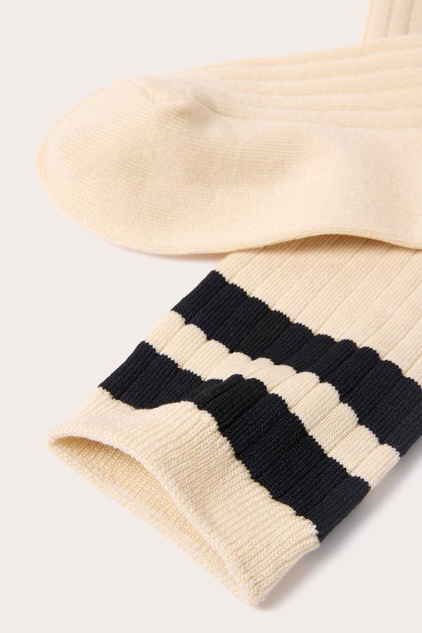 Everve Her Varsity Socks Cream/Black